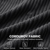 Modular Sofa, U-Shaped Corduroy Couch with Dual Storage Ottoman, Under-Seat Storage, 4 Pillows, Dark Grey