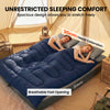 Double Sleeping Bag for Adults, Queen Size 2 Person Sleeping Bag with 2 Pillows, for Cold Weather & Warm, Blue