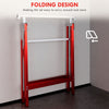 Set of 2 Adjustable Telescopic Builders Trestle, DIY Steel Work Bench Carpenter, Folding Saw Horse Tools Red