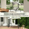 Convertible Patio Swing Bed with Canopy and Cushions, 3 Seater Porch Swing for Outdoor, Backyard, Garden