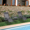 Zero Gravity Chair Set of 2 Patio Chair with Side Table Cupholders and Pillows for Pool, Backyard, Lawn, Dark Grey