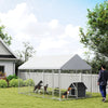 Galvanized Steel Outdoor Dog Kennel with Roof, Safety Lock, for Backyard, 13.1' x 7.5' x 7.8'