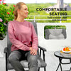 3-Piece Outdoor Foldable Rocking Chair Set, Light Grey