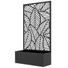 Metal Outdoor Raised Garden Bed with Privacy Screen, Privacy Panel and Planter Box, Wall-Mounted or Freestanding, Black