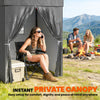 5 x 5 ft Compact Pop Up Canopy Tent, UPF 50+ Changing Room, Portable Instant Privacy Canopy with Mesh Window, Dark Grey