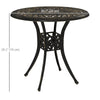 30-inch Round Patio Dining Table with Umbrella Hole Cast Aluminium Outdoor Bistro Table, Brown