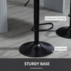 Bar Stools Set of 2, Swivel Counter Height Barstools with Back, Footrest, Adjustable Height, Black