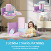 Soozier 7 Pieces Soft Play Foam Climbing Blocks, Indoor Modular Kids Play Toys for Climbing, Crawling, Sliding, Light Colour
