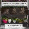 Raised Garden Bed with Cover, Metal Elevated Planter Box with Bottom Shelf and Liner, Black