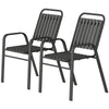 Stackable Outdoor Dining Chairs Set of 2, for Patio, Balcony, Deck, Garden, Black