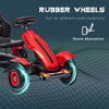 Pedal Go Kart for Kids, Pedal Car with Adjustable Bucket, Handbrake, 4 Rubber Wheels Powered Ride, Red