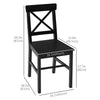 Wooden Dining Chairs Set of 2, Kitchen Chairs with Cross Back, Solid Structure for Living Room and Dining Room