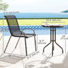 3 Pieces Bistro Set, Small Patio Furniture Set with Stackable Mesh Chairs, Glass Table for Garden, Balcony, Black