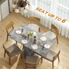 Extendable Dining Table, Collapsible Folding Table w/ 2-tier Shelves and Rolling Casters, Grey