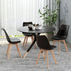 Modern Dining Table Chairs Set of 4, Rubber Wood Kitchen Table Chairs with PU Leather Cushion for Living Room, Bedroom, Black