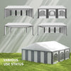 20' x 20' Heavy-duty Large Wedding Tent, Outdoor Carport Garage Party Tent, Patio Gazebo Canopy with Sidewall