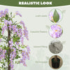 5.9FT Fake Wisteria Tree with Natural Wood Trunk, Artificial Plant in Nursery Pot, Greenery Tall Faux Floor Plant Purple