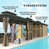 10' x 12' Hardtop Gazebo, Sun Shelter with Double Tier Metal Roof, Mosquito Netting, and Hanging Hook, Dark