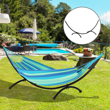 10' Hammock Stand with Steel Frame, Hammock Chair Stand Only for Garden, Camping, Picnic, Outdoor, Patio, Black