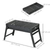 Portable Charcoal Grill with Pull-Out Charcoal Basin, Folding Tabletop Barbecue, Compact Camping BBQ, Black