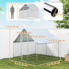 Metal Chicken Coop with Water- and UV-Protection Cover for Backyard Hen, Duck, Rabbit, 6.6' x 6.6' x 6.6'