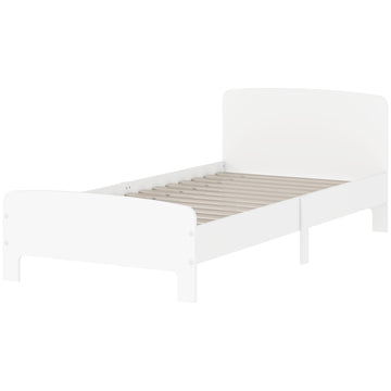 Cadre de lit Qaba pour filles et garçons, meuble de chambre à coucher, blanc