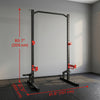 Soozier Power Cage Squat Rack, 1100LB Heavy-Duty Power Rack with Pull-Up Bar, Adjustable J-Hooks, Plates and Barbell Storage