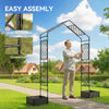 Garden Arch Outdoor Trellis Arbor with 2 Planter Boxes, 90.6
