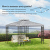 9.8' x 9.8' Square 2-Tier Gazebo Canopy Replacement Top Cover Outdoor Garden Sun Shade, Light Grey