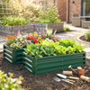 4' x 2' x 1' Raised Garden Bed, Set of 2 Galvanized Planter Box for Vegetables, Flowers, Herbs, Green