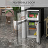 3.2 Cu Ft Compact Refrigerator, Mini Fridge with Freezer, Adjustable Shelves and Reversible Doors for Bedroom, Silver