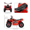 6V Quad Kids Electric Car with Wear-resistant Wheels, for Boys and Girls Aged 18-36 Months, Red