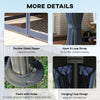 10' x 10' Deck Gazebo with Curtains & Mesh Screen Drapes, Double Roof Canopy Polyester Shade for Backyard Garden, Dark Blue