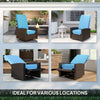 Outdoor Rattan Wicker Lounge Chair with Footrest & Soft Cushion for Patio, Garden, Backyard