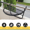 Adjustable Balcony Hanging Rail Table Metal Mounting Mini Wall Desk Storage Rack Outdoor Flower Stand, Black