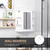 Mirrored Bathroom Wall Cabinet Wall Mounted Medicine Cabinet with Door & Shelves, White