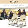 Set of 2 Camping Chair, Lightweight Folding Chair, Portable Armchairs, Excellent for Festivals, Fishing, Beach and Hiking, Beige