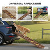 Foldable Dog Car Ramp, Dog Ramp with Anti-Slip Steps, Pet Stairs for Senior Pets to Access Cars and High Beds, Brown