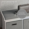 Shoe Storage Bench with Seat, Entryway Bench Seat with Cushion, 2 Fabric Drawers for Hallway, White