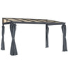 10' x 13' Outdoor Hardtop Pergola Gazebo with Polycarbonate Roof, UV Protection Sun Shelter with Curtains for Garden, Patio and Outdoor Events