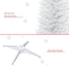 7' Pencil Christmas Tree, Slim Artificial Xmas Tree with Realistic Branches, Sturdy Metal Stand, White