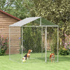 6.6' x 6.6' x 7.8' Outdoor Dog Kennel Heavy Duty Galvanized Steel Chain Link with UV-resistant Roof