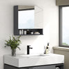 Medicine Cabinet, Wall Mounted Bathroom Mirror Cabinet with Mirrored Door, Adjustable Shelf and Soft Close Mechanism, Light Grey
