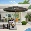8.5 ft Outdoor Market Table Umbrella, Round Patio Umbrella with Tilt and Crank for Garden, Backyard, Deck, Black