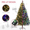 6 Foot Prelit Artificial Christmas Tree with Dual Colour LED Light, Hinged Xmas Tree for Home Office Holiday