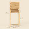 Over the Toilet Cabinet, Bathroom Organizer with 2 Doors, Open Compartment and Adjustable Shelf, Natural Wood Finish