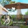 10' x 8' Round Market Umbrella, Patio Umbrella with Crank Handle and Tilt, Outdoor Parasol for Garden, Bench, Lawn, Coffee