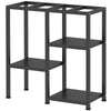 25 Gallon Fish Tank Stand, Metal Aquarium Stand with 3 Tier Storage Shelf, Adjustable Feet for Home Office, Black