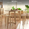 Round Stackable Chairs Set of 4, 18-Inch Backless Stacking Stools for Kitchen, Dining Room, Office, Outdoors, Natural