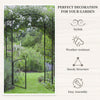 7FT Metal Garden Arch with Gate Climbing Planter Frame Backyard Decor for Vines Morning Glory Black
